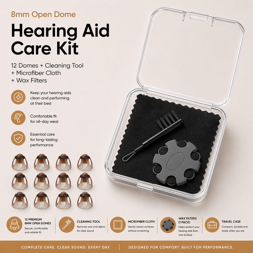 Eara - Size 2: 8mm Open Dome Care Kit - White