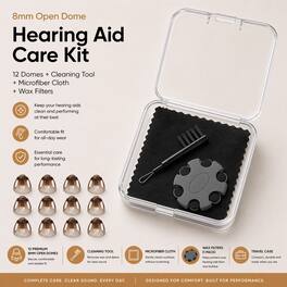 Eara - 8mm Open Dome Care Kit- Oticon, Eara, HA FIT - Black