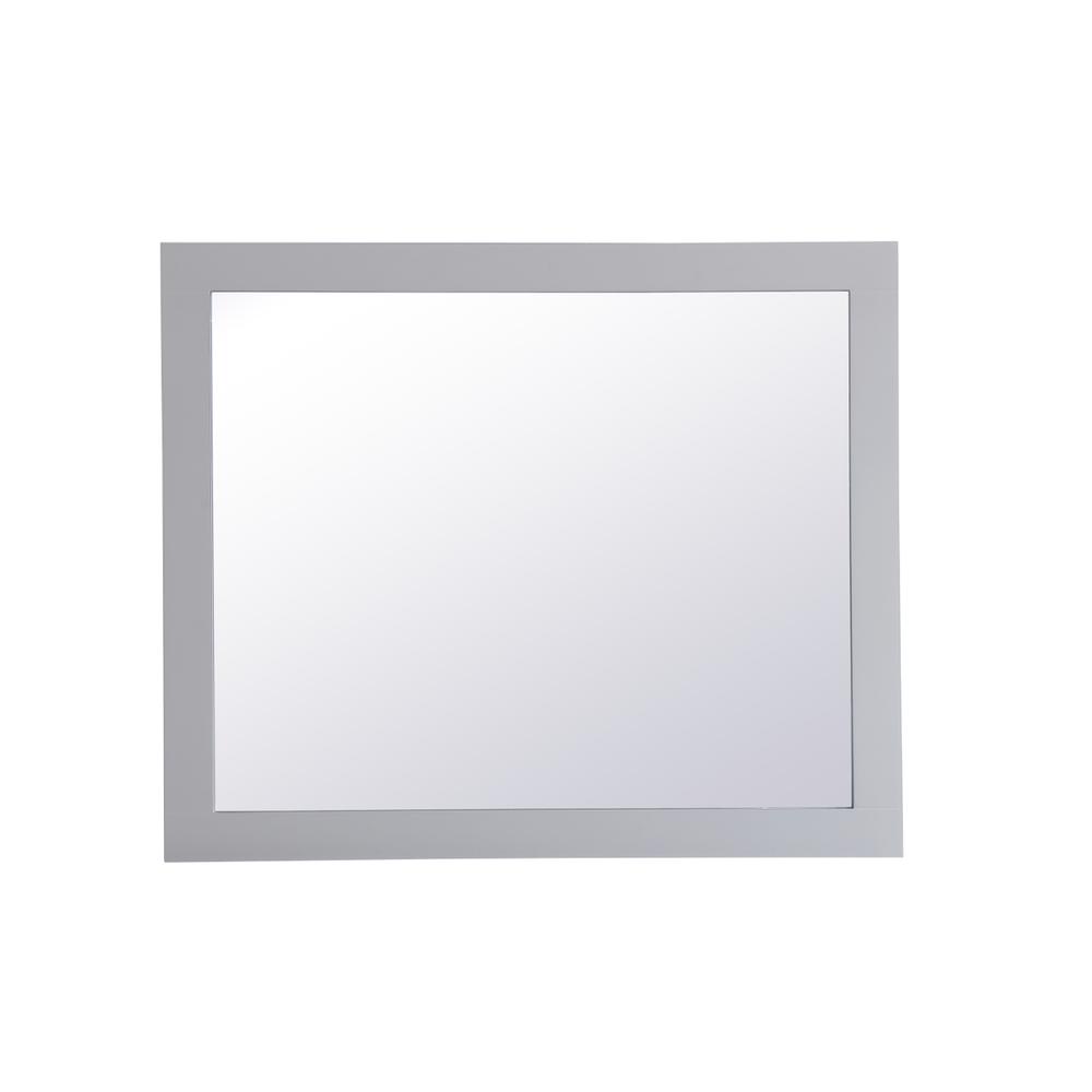 Back. Elegant Decor - Aqua rectangle vanity mirror 30 inch in Grey - Grey.