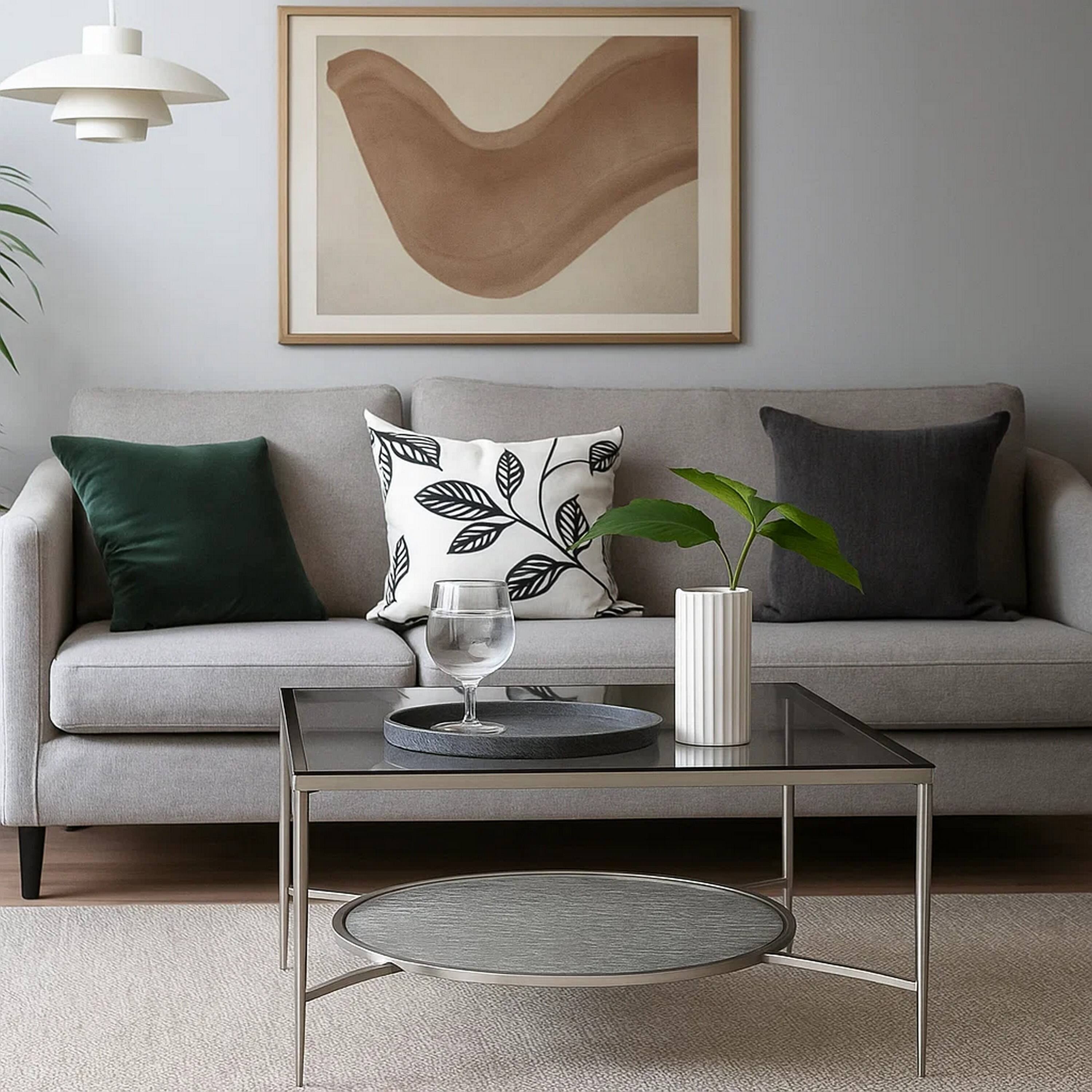 Alt View 5. Manhattan Lane - Coffee Table with Textured Round Shelf - Silver.