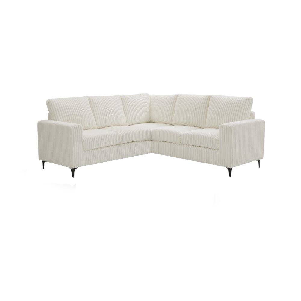Angle. Glory Furniture - Houston Sectional - White.
