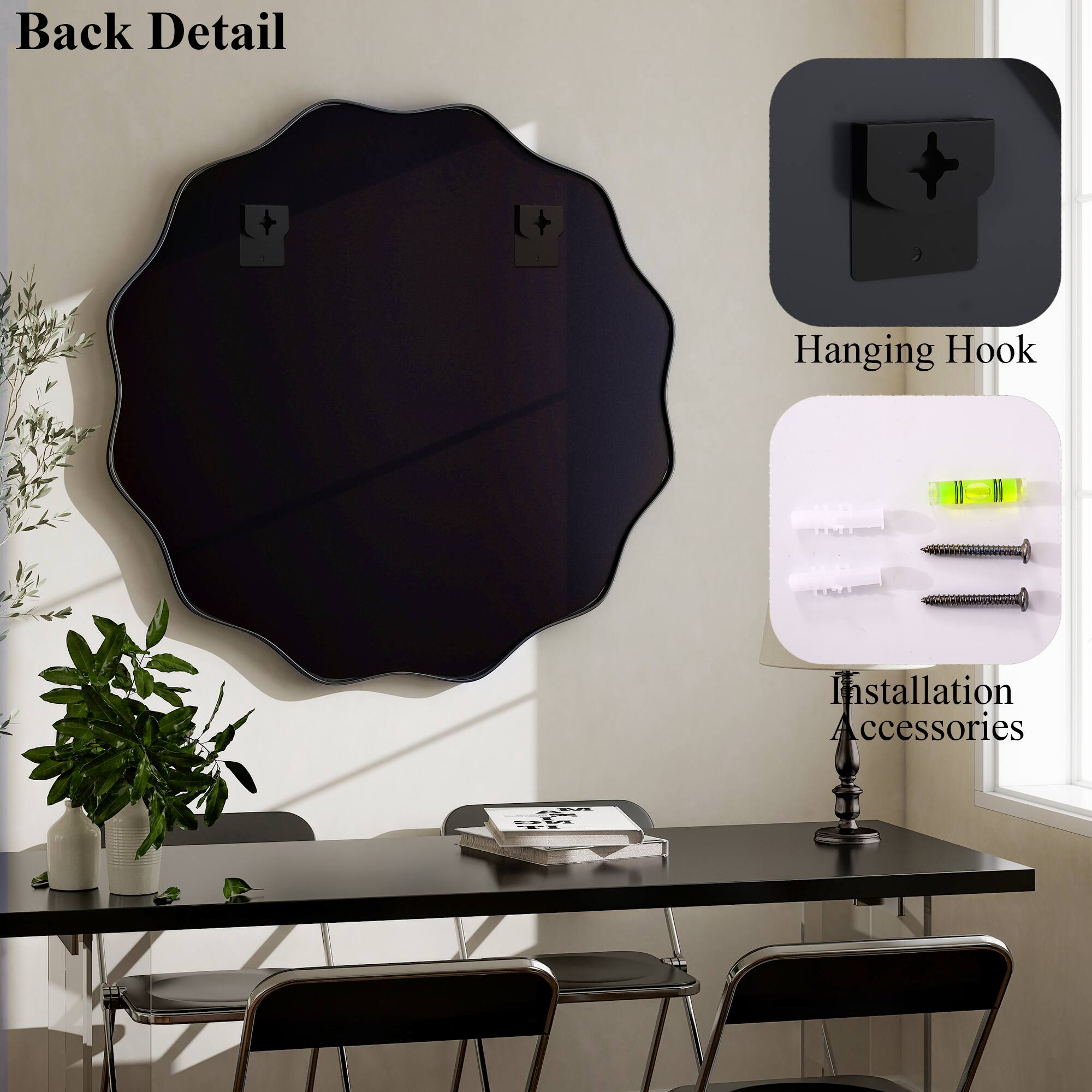 Back Detail Hanging Hook Installation Accessories