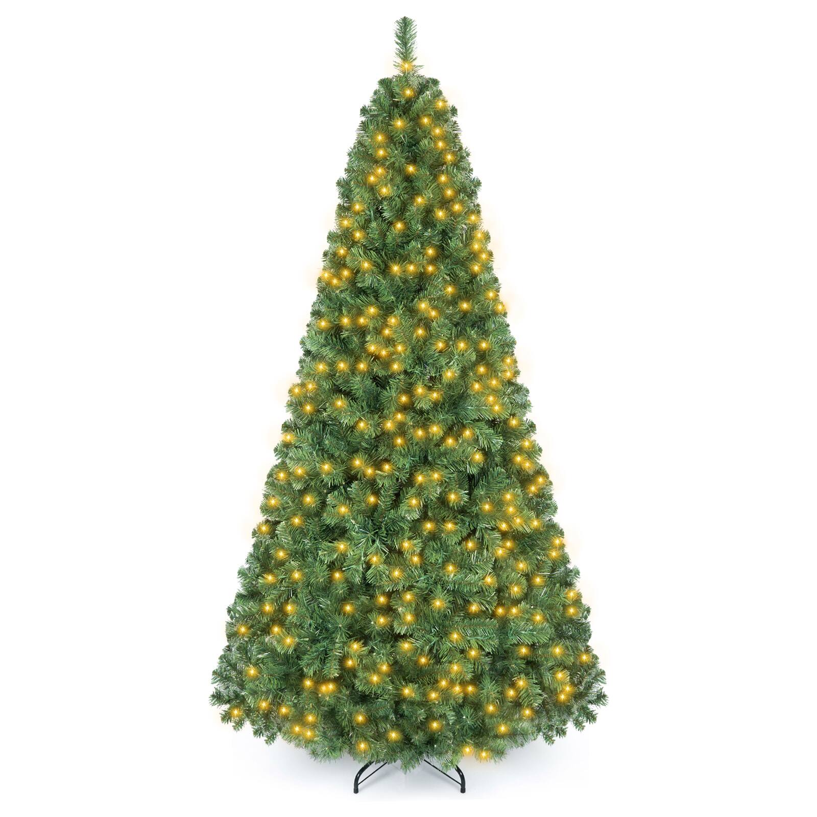 Alt View 1. Costway - 7 FT Pre-Lit Christmas Tree with 700 LED Lights & 1188 Tips - Green.