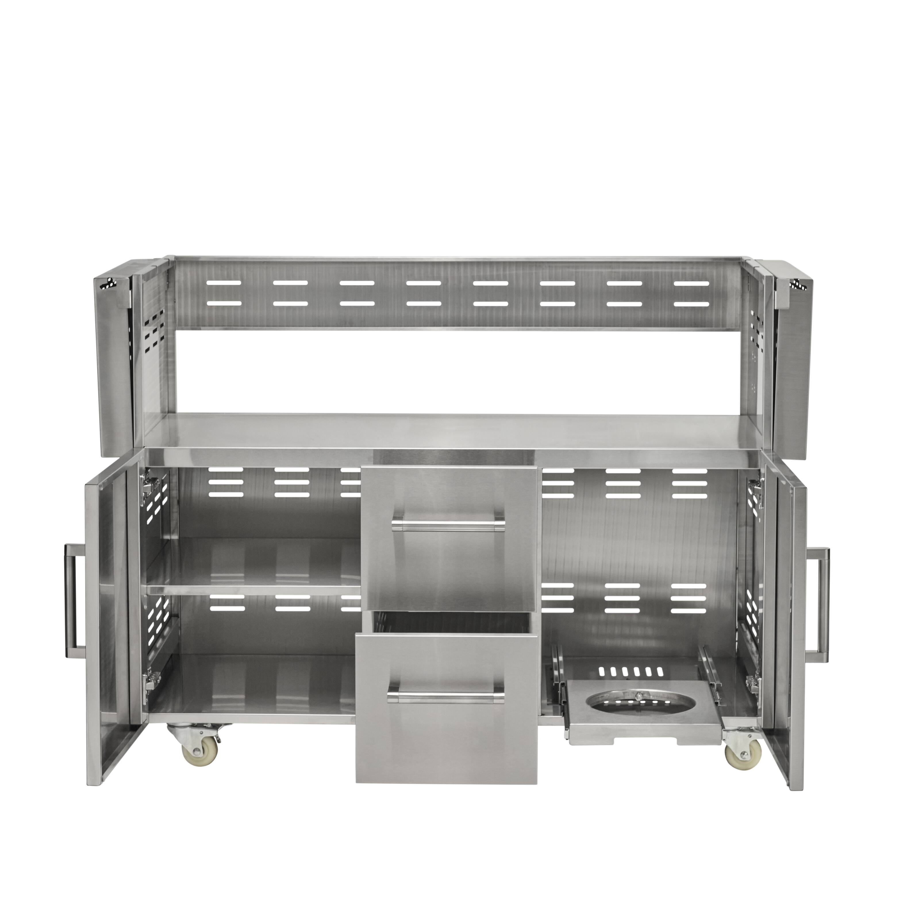 Left. Coyote Outdoor Living - Coyote Outdoor Living cart For 50" Hybrid or Combo Grill - Stainless Steel.