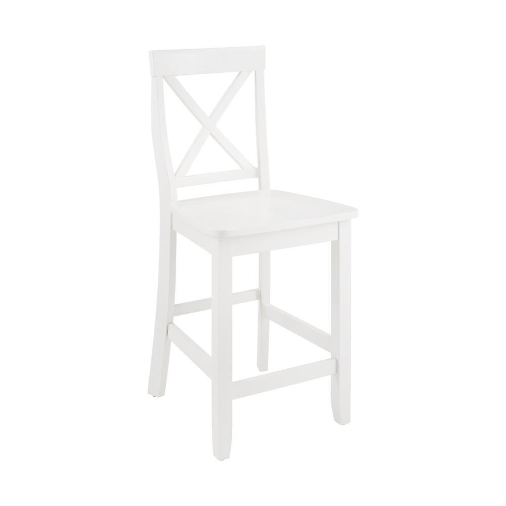 Alt View 2. Crosley Furniture - X-Back 2-Piece Counter Height Bar Stool Set - 2 Stools - White.