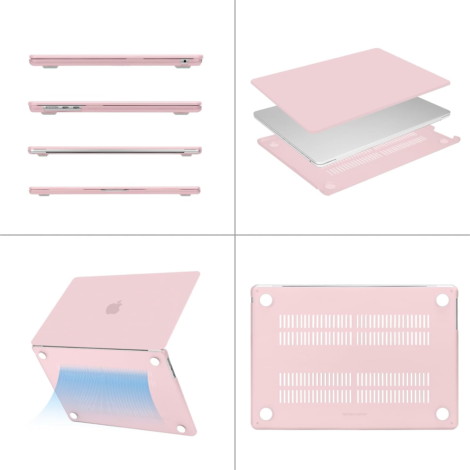 Alt View 1. mosiso - MacBook Air 15 inch Case for models A3448 A3241 A3114 A2941 (2023-2026) - Baby Pink.