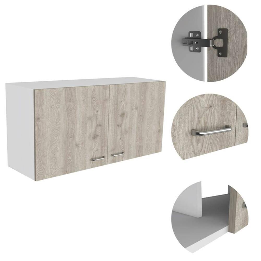 Alt View 4. Acme Furniture - Napoles Wall Cabinet - Engineered Wood - White - Light Grey.