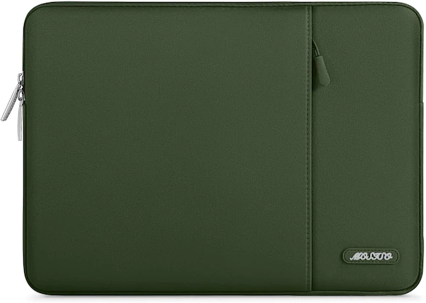 Front. mosiso - Laptop Case 13-13.3 inch Laptop Sleeve Fit with MacBook Air/Pro 13/Pro 14 HP Dell ASUS Lenovo Sleeve Bag with Pocket - Army Green.
