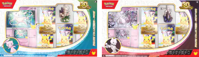POKEMON 30th CELEBRATION
- 60 F
- 30 S Mew
- 30 CELEBRATION
- 10+ TD attached
- 30 PW8
- WARNING: CHOKING HAZARD Small parts. Not for children under 3 years.
- INCLUDES:
- CA - 5+ MEW COLLECTION- FIGURE
- POKEMON 30th CELEBRATION
- 130 POKEMON
- Mewtwo 30
- 120
- FIGURE COLLECTION-MEWTWO
- WARNING: CHOKING HAZARD Small parts. Not for children under 3 years.
- INCLUDES: