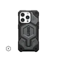UAG - Monarch Pro Series Case with Magsafe for Apple iPhone 15 Pro - Silver - Front_Zoom