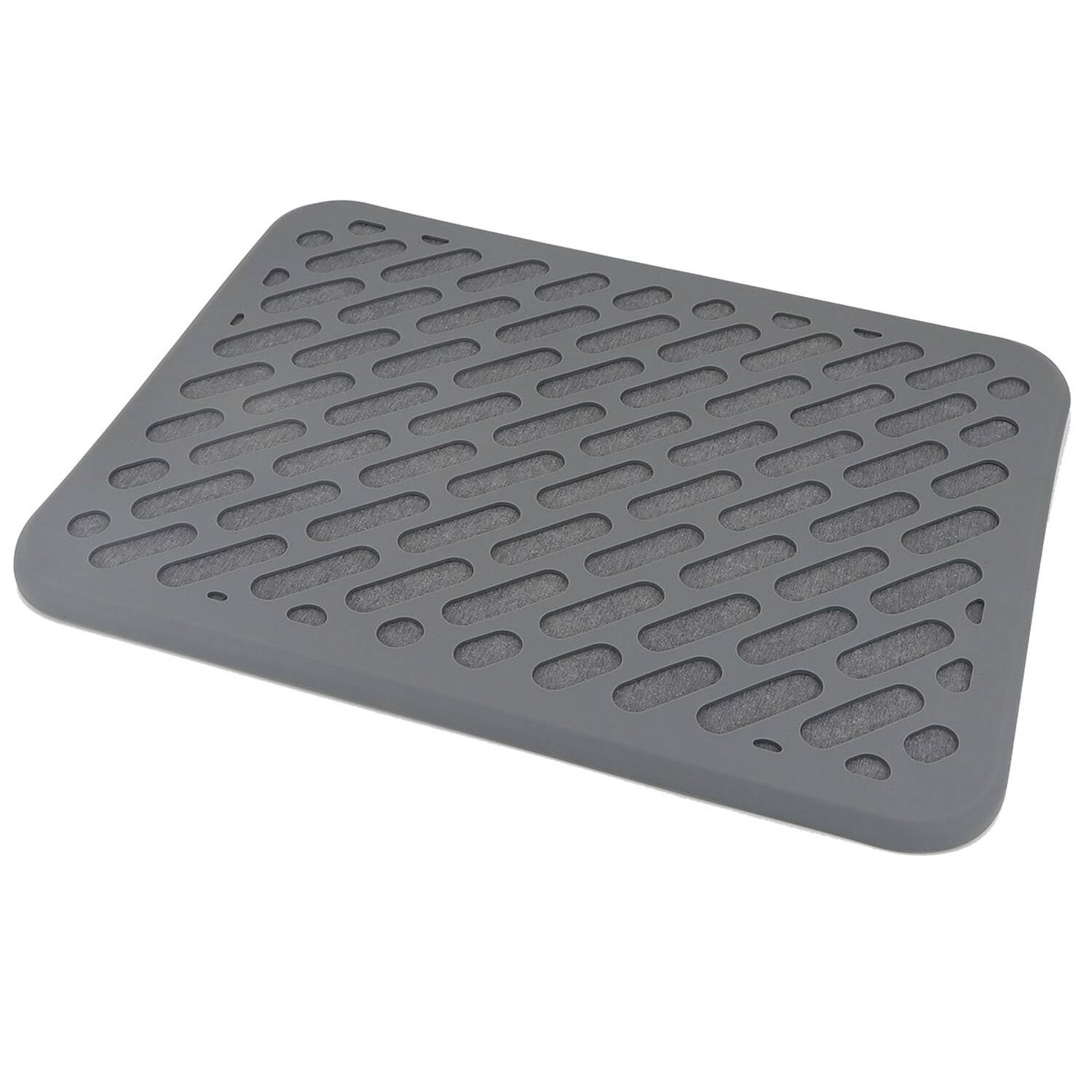 Front. Better Houseware - Better Houseware 3418 The Magic Stone And Silicone Quick-dry Dish Mat - gray.