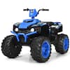 Front. Gymax - Gymax 12V Electric Kids Ride On Car ATV 4-Wheeler Quad w/ Music LED Light Navy - Navy.