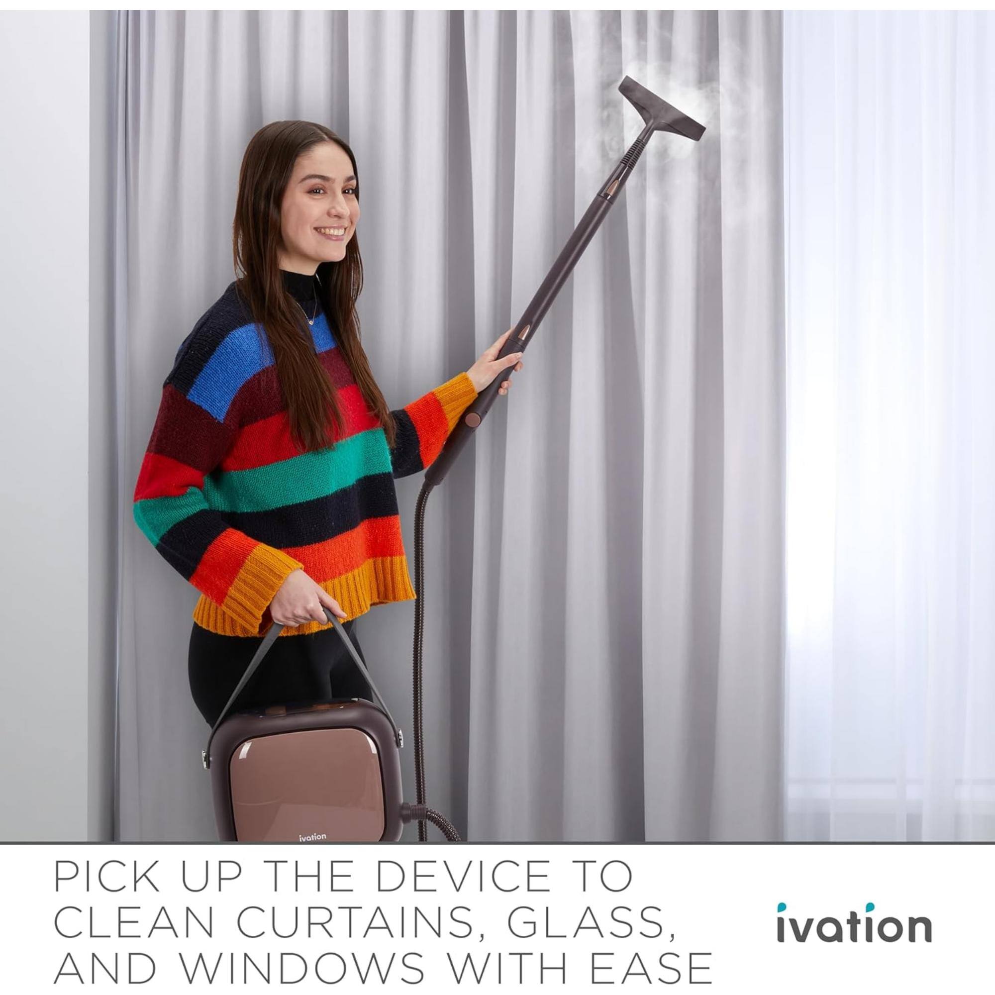 PICK UP THE DEVICE TO CLEAN CURTAINS, GLASS, AND WINDOWS WITH EASE ivation
