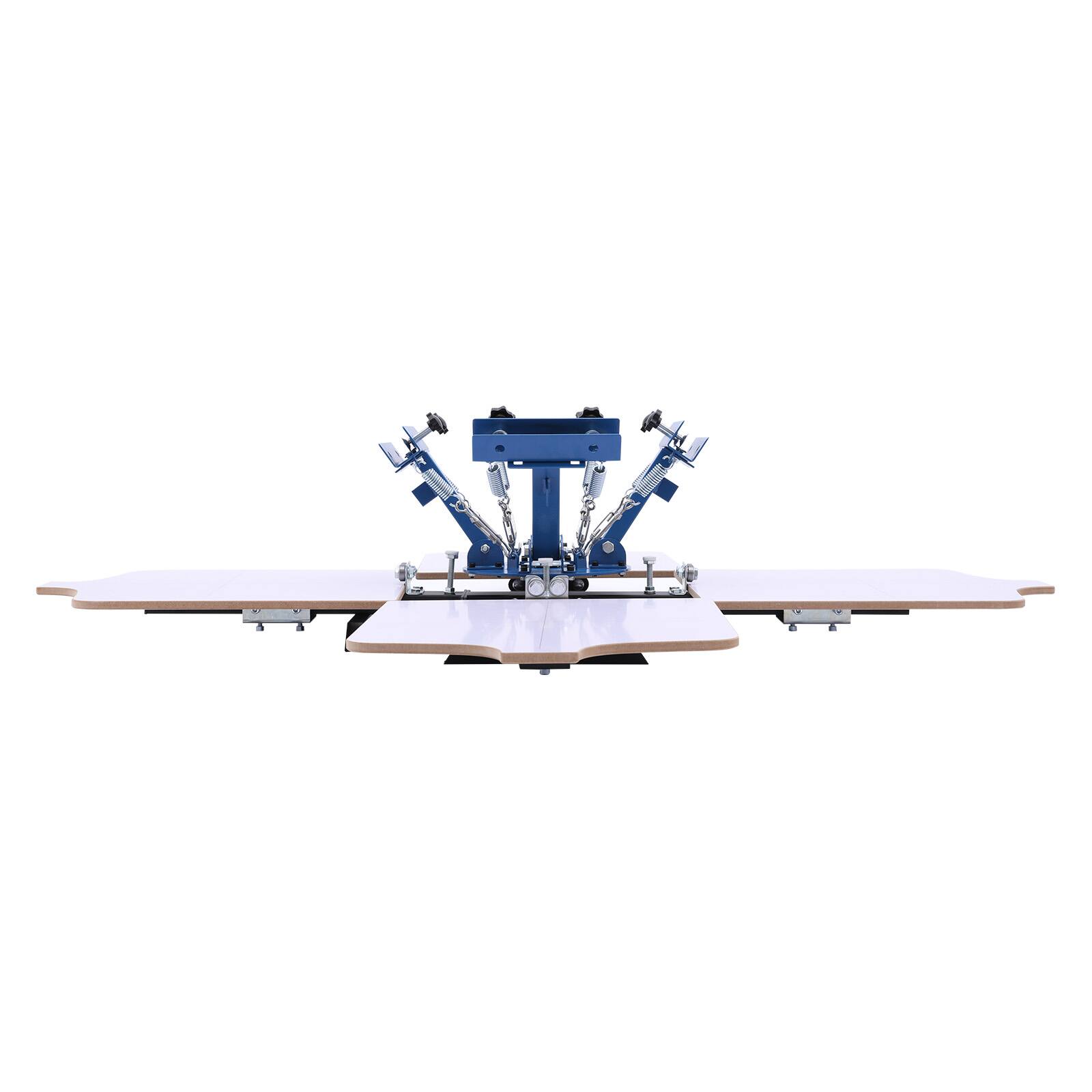 Alt View 5. VEVOR - Screen Printing Machine 4 Color 4 Station Silk Screen Printing Press, 21.3 x 17.7 in,360° Rotatable,Accurate Positioning - White;Blue.