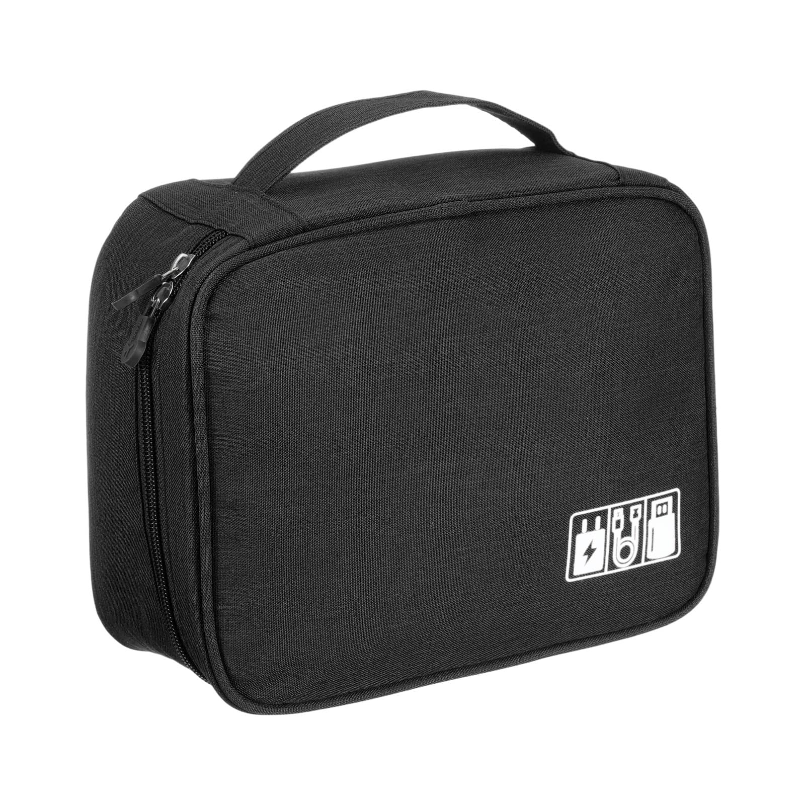 Unique Bargains - Travel Cable Organizer, Portable Case for Lens, Charger, Cord, Earphone - Black