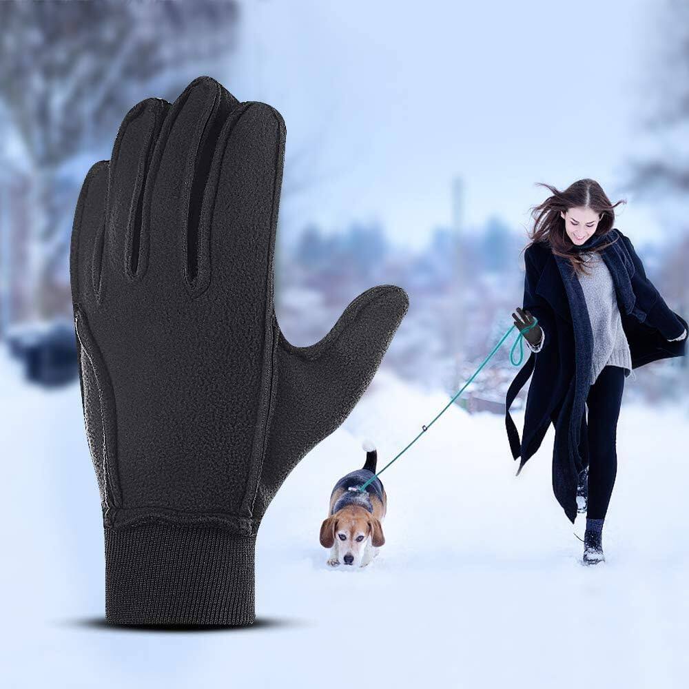 Alt View 2. Cozy Serene - Winter Warm Gloves, Thermal Black Warm Gloves for Men Women Waterproof Touchscreen Non-Slip Freezer - Black-Medium.