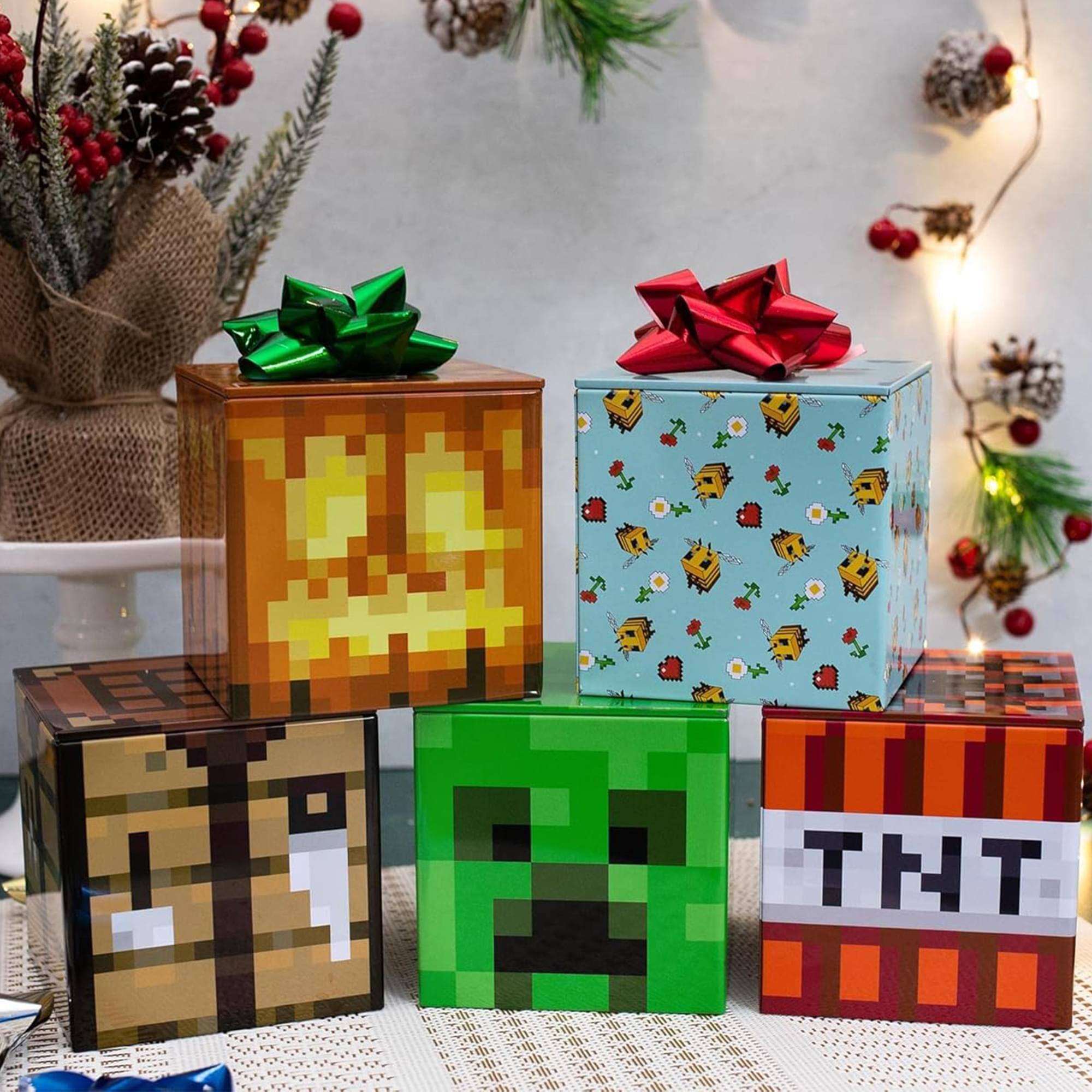 Alt View 1. Ukonic - Minecraft 5-Piece 4 Inch Tin Storage Box Bundle - Multicolored.