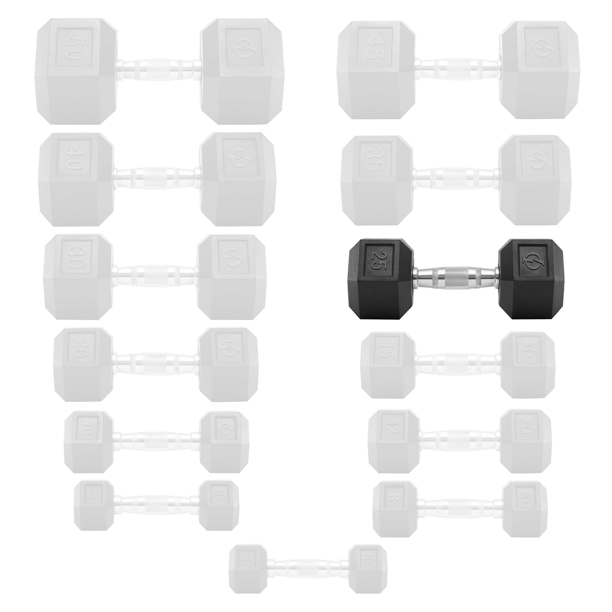 Alt View 3. Philosophy Gym - Pair of Rubber Coated Hex Dumbbell - Cast Iron Hand Weight Set - Black.