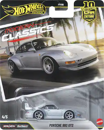 FPY86
HOT WHEELS
PREMIUM
TM
MODERN CLASSICS
10
HOT WHEELS
CAR CULTURE
4/5
METAL | METAL
Real Riders
PORSCHE 993 GT2
MATTEL