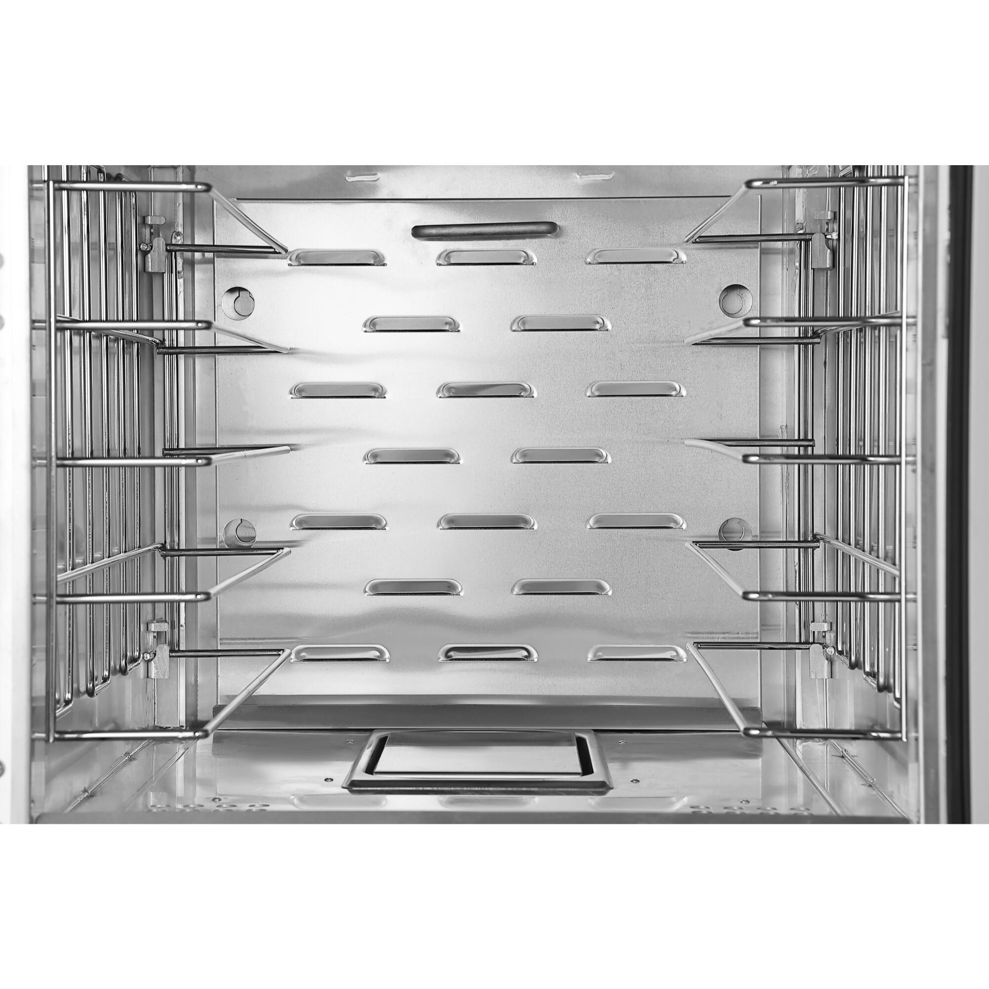 Alt View 3. Koolmore - 33 in. Commercial Half Size Non-Insulated 5-Pan Holding Cabinet with Wire Racks and Glass Door in Silver KM-CHP12-WNGL - Silver.