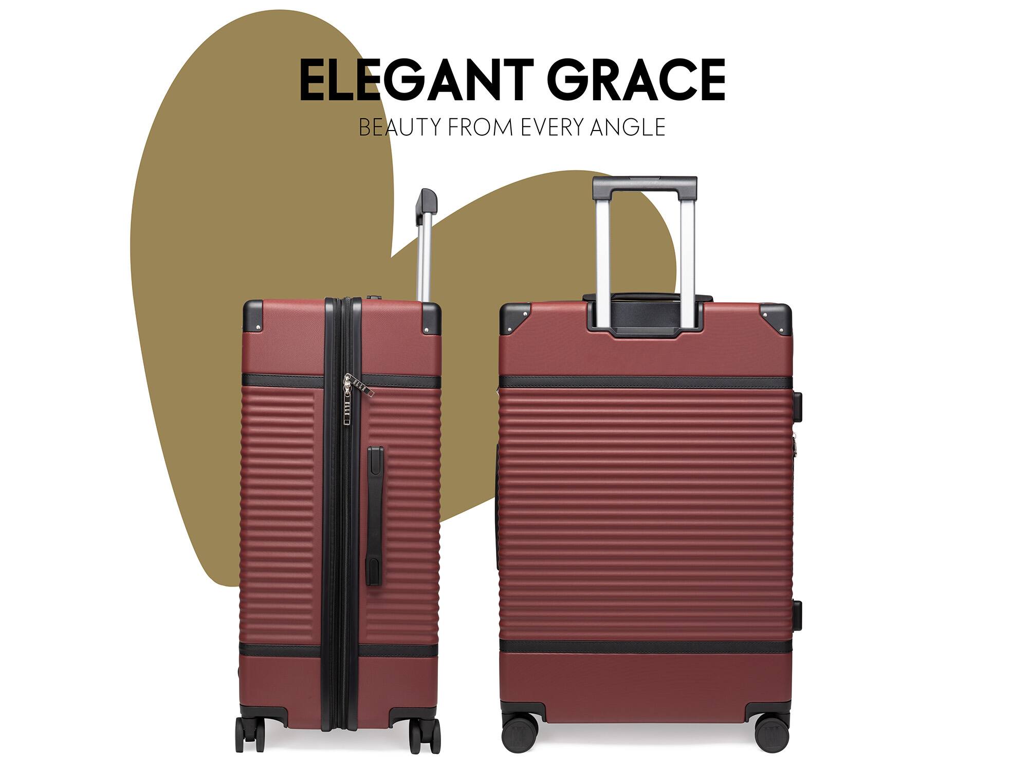 Elle Belleville 3 Piece Expandable Retro Spinner Luggage Set
