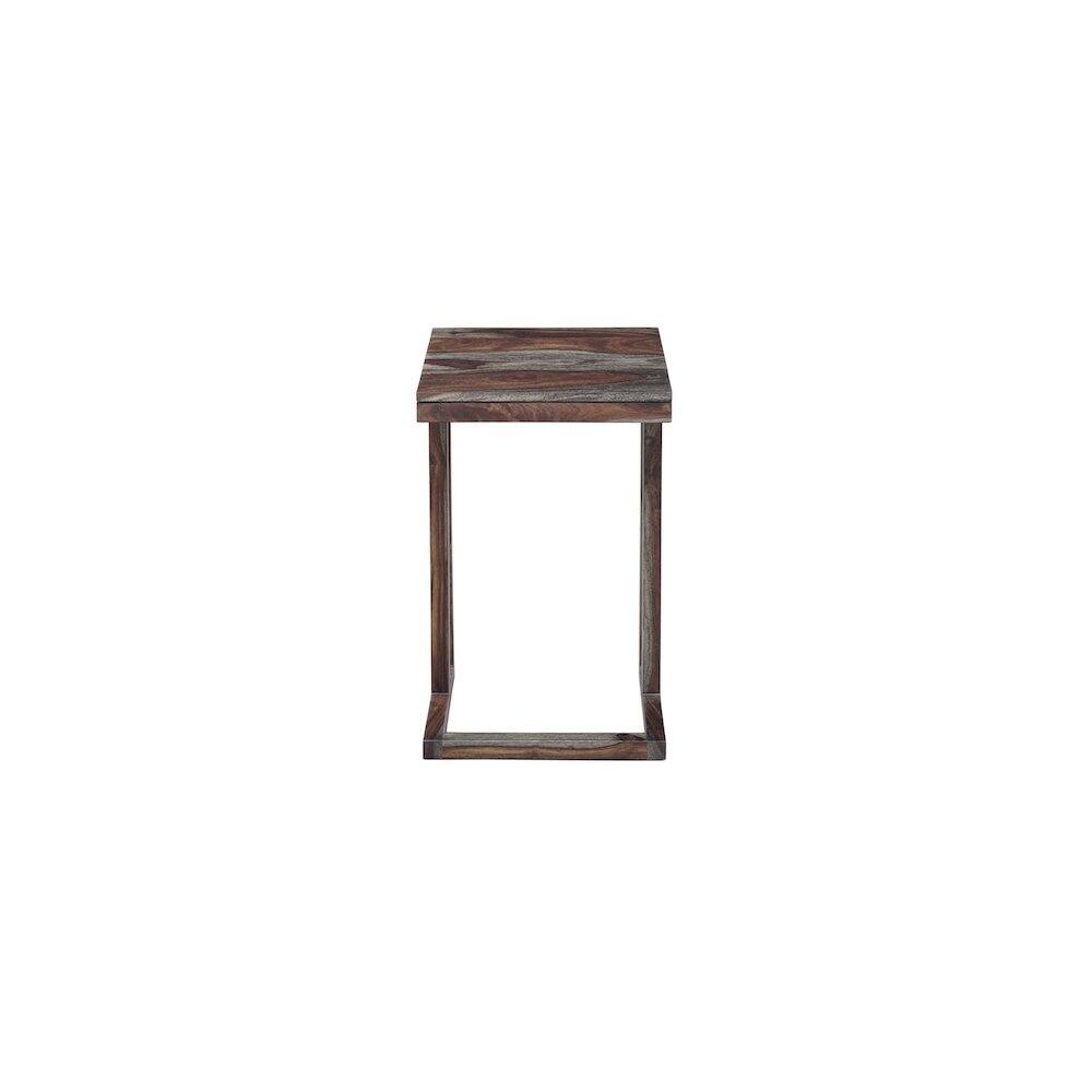 Angle. Porter Designs - Fall River Solid Sheesham Wood End Table - Gray.