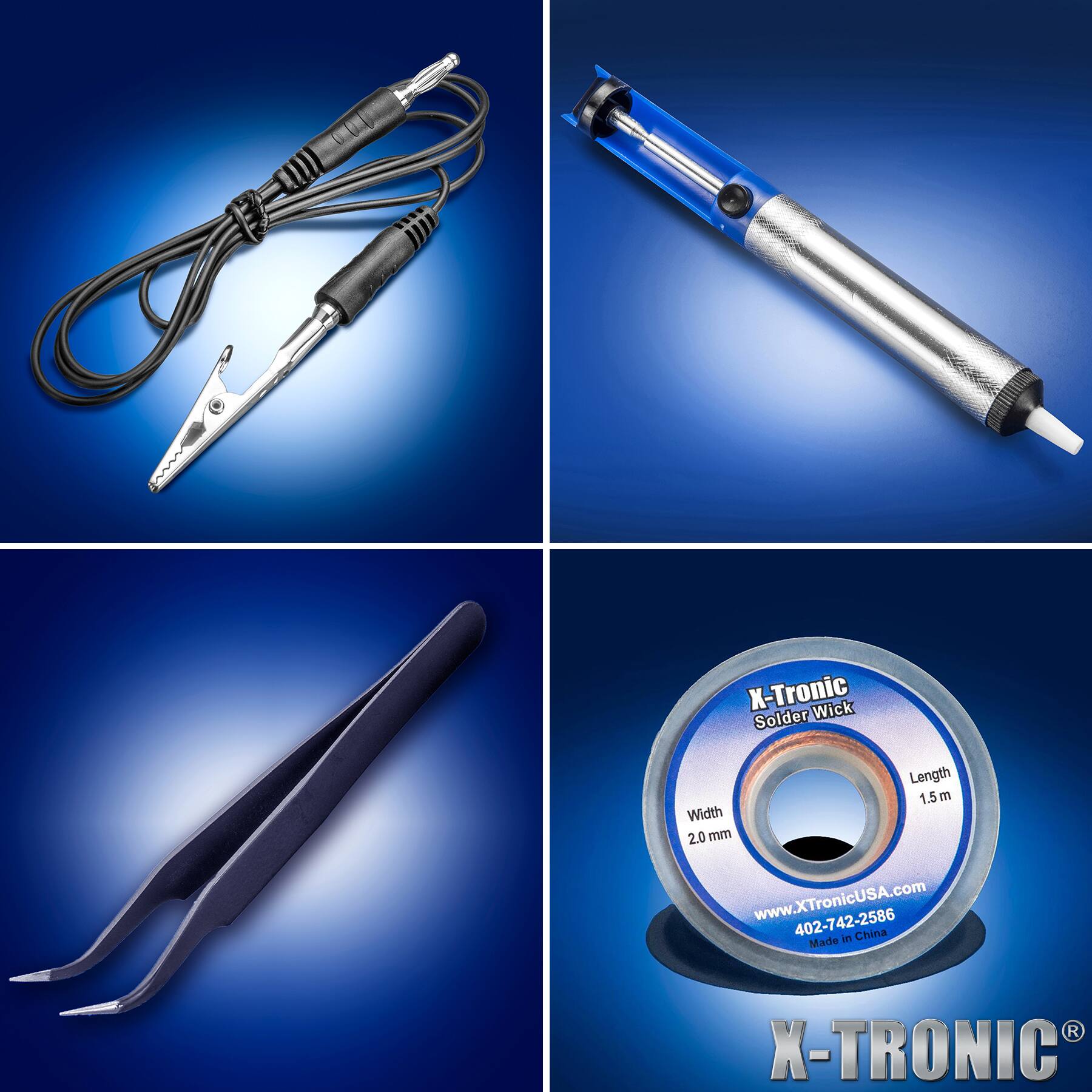 X-Tronic Wick Solder  
Length 1.5 m  
Width 2.0 mm  
www.XTronicUSA.com  
402-742-2586  
Made in China  
X-TRONIC