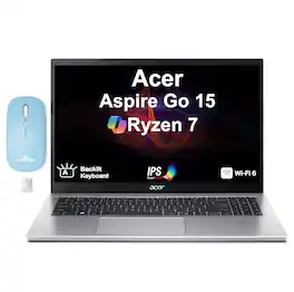 Acer - Aspire Go 15 Laptop 15.6 FHD Display (Ryzen 7 5825U, 16GB, 1TB SSD, Win 11 Pro) w/Dockztorm Wireless Mouse - Iron Grey