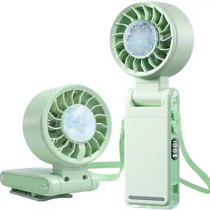 Front. Loheer - Loheer 4-in-1 Portable Handheld Fan with Ice Cooler, Rechargeable Personal Fan with Clip, 5 Speeds for Travel & Office.