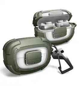 Dexnor - For Bose Ultra Open Case with Drop-Proof Lock, Carabiner, Keyring, Cleaner Kit, Shockproof Bumper Protective Cover - Army Green