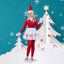 Fun World - The Elf on the Shelf Woman's Christmas Costume - Small - Red