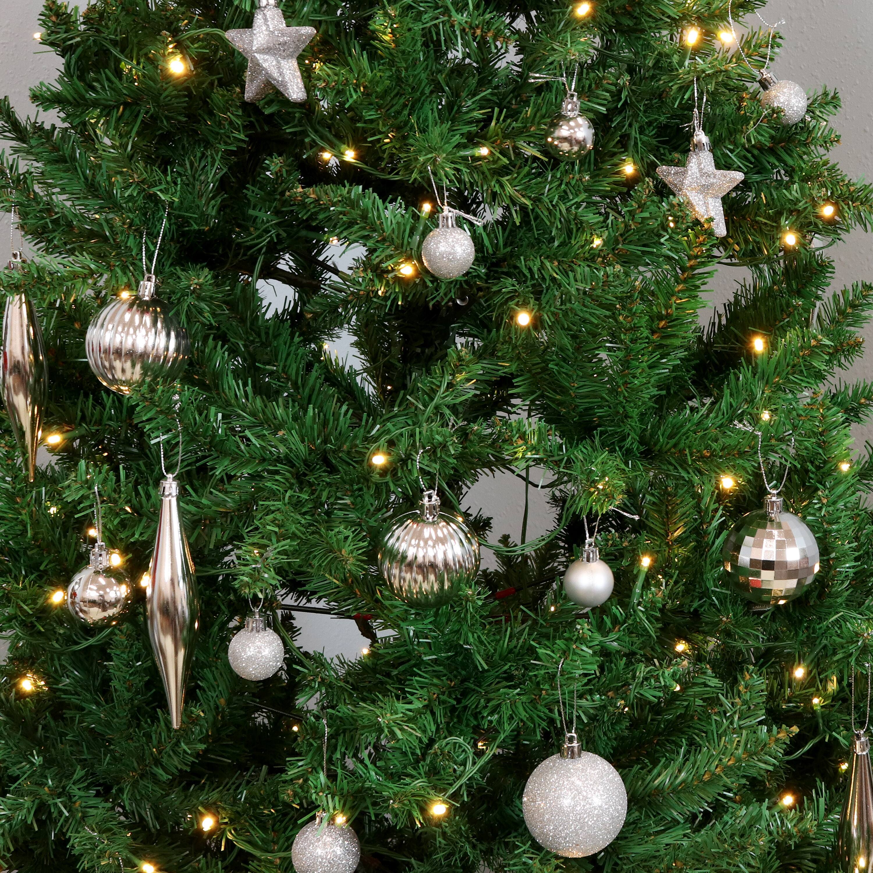 Alt View 3. Sunnydaze - Deck the Hall 59-Piece Christmas Ornament Set - Assorted - Silver.