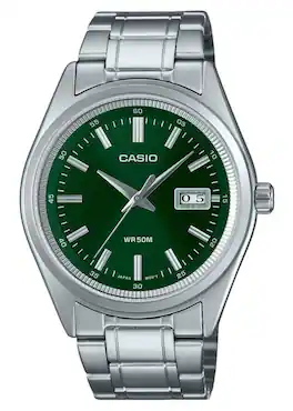 Casio - Standard Analog Stainless Steel Dial Quartz MTP-B180D-3AV Men's Watch - Green