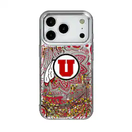 Keyscaper - NCAA - Utah Utes iPhone Glitter Paisley Design Case - 14 - Multicolor