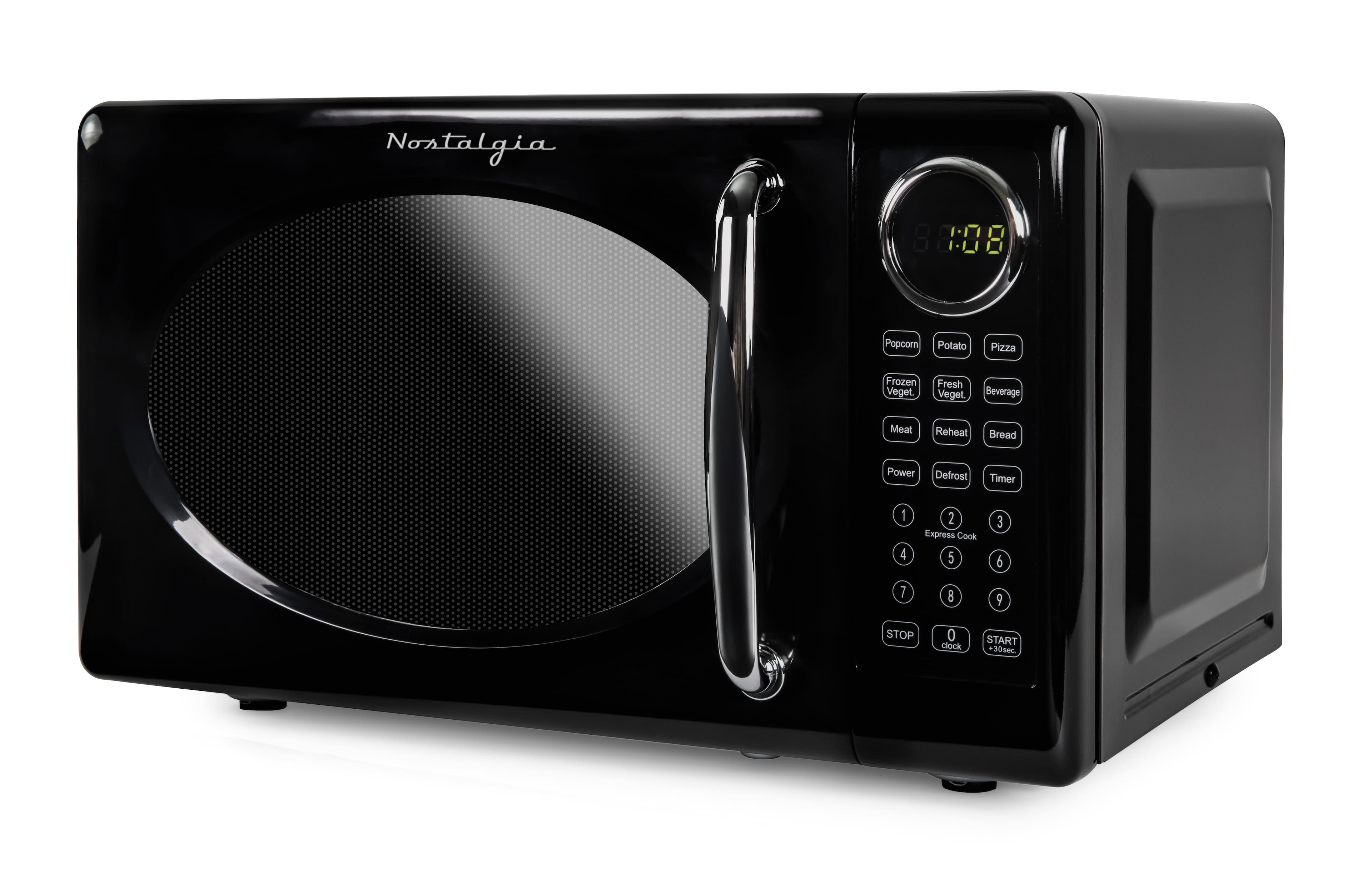 Nostalgia - Retro 0.7 cu. ft. 700-Watt Countertop Microwave - Black