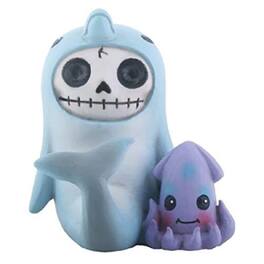 Pacific Trading - Furrybones Sonar Skeleton in Dolphin Costume with Squid Halloween Figurine - Blue