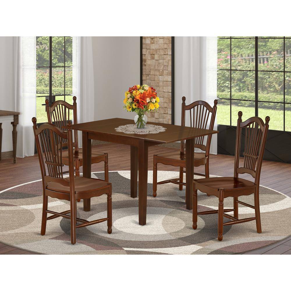 Angle. East West Furniture - Dining Room Set Mahogany - Mahogany.