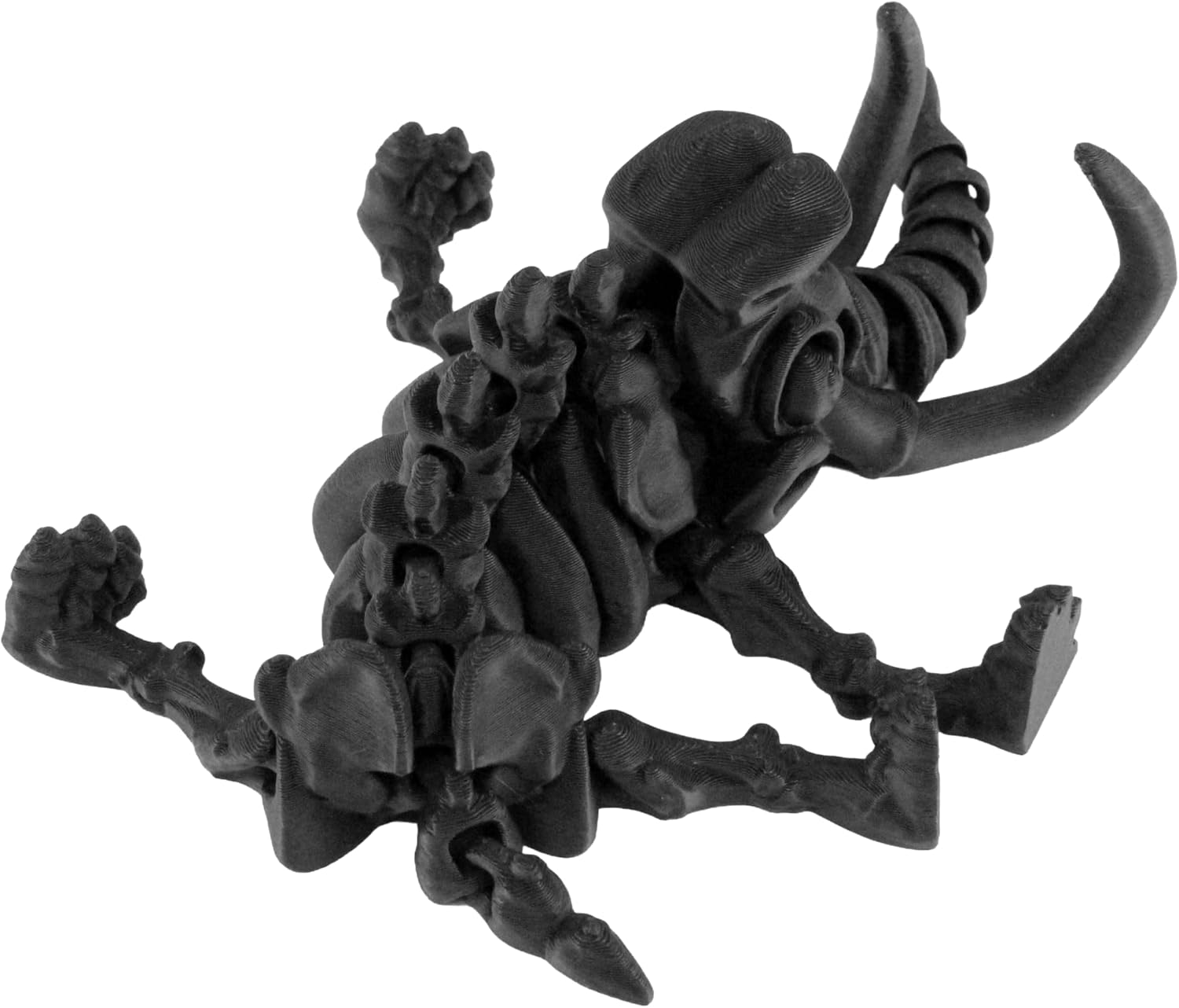 Alt View 2. JuzToys - 3D Printed Skeleton Woolly Mammoth, Prehistoric Collectible Articulating Dinosaur Figurine Desk Décor Black by PowerTRC - Black.