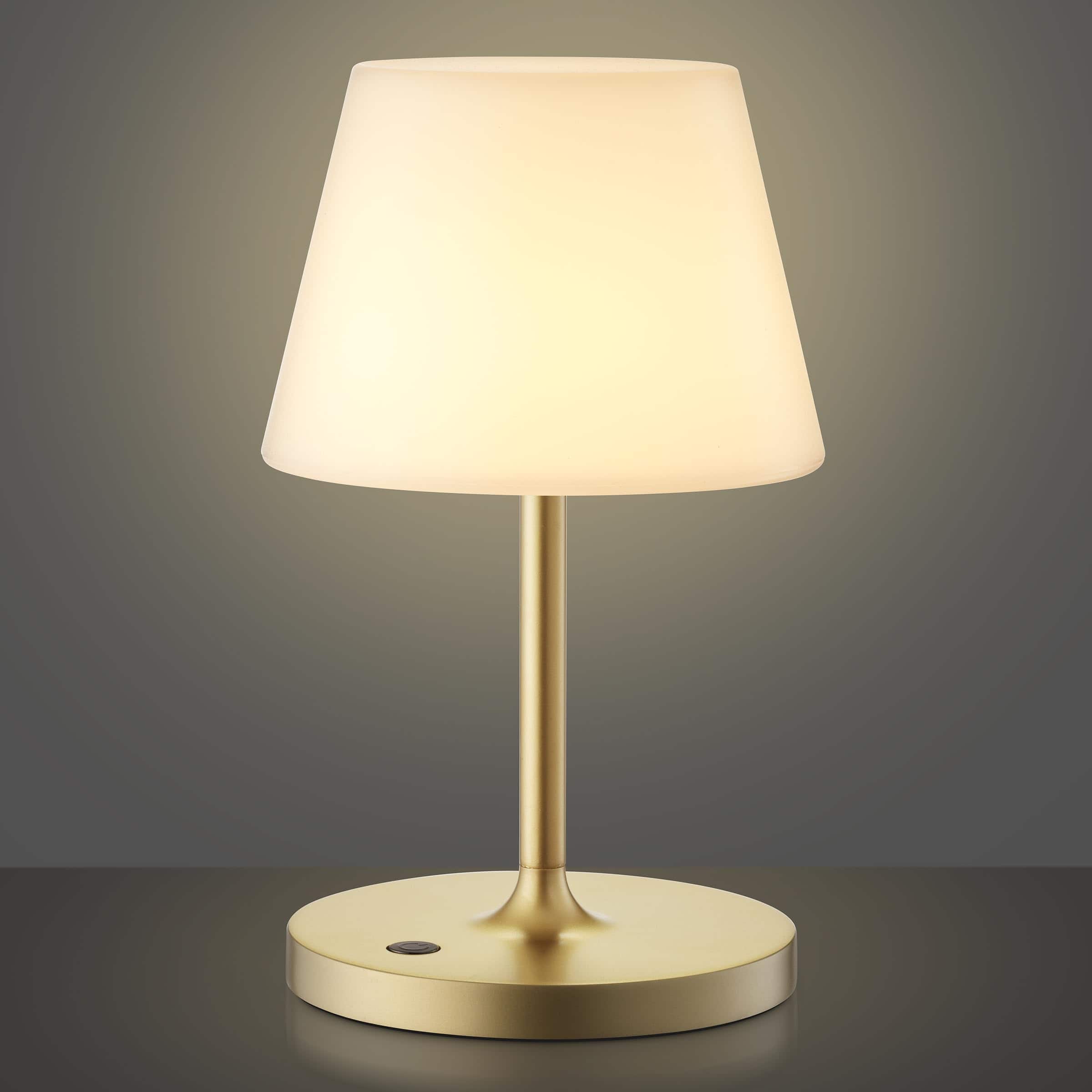 Dazzling Pops - Cordless Lamp 5000mAh Battery Operated Rechargeable Table Lamp Power Bank Touch Dimmable Color 9.6-INCH - Brass