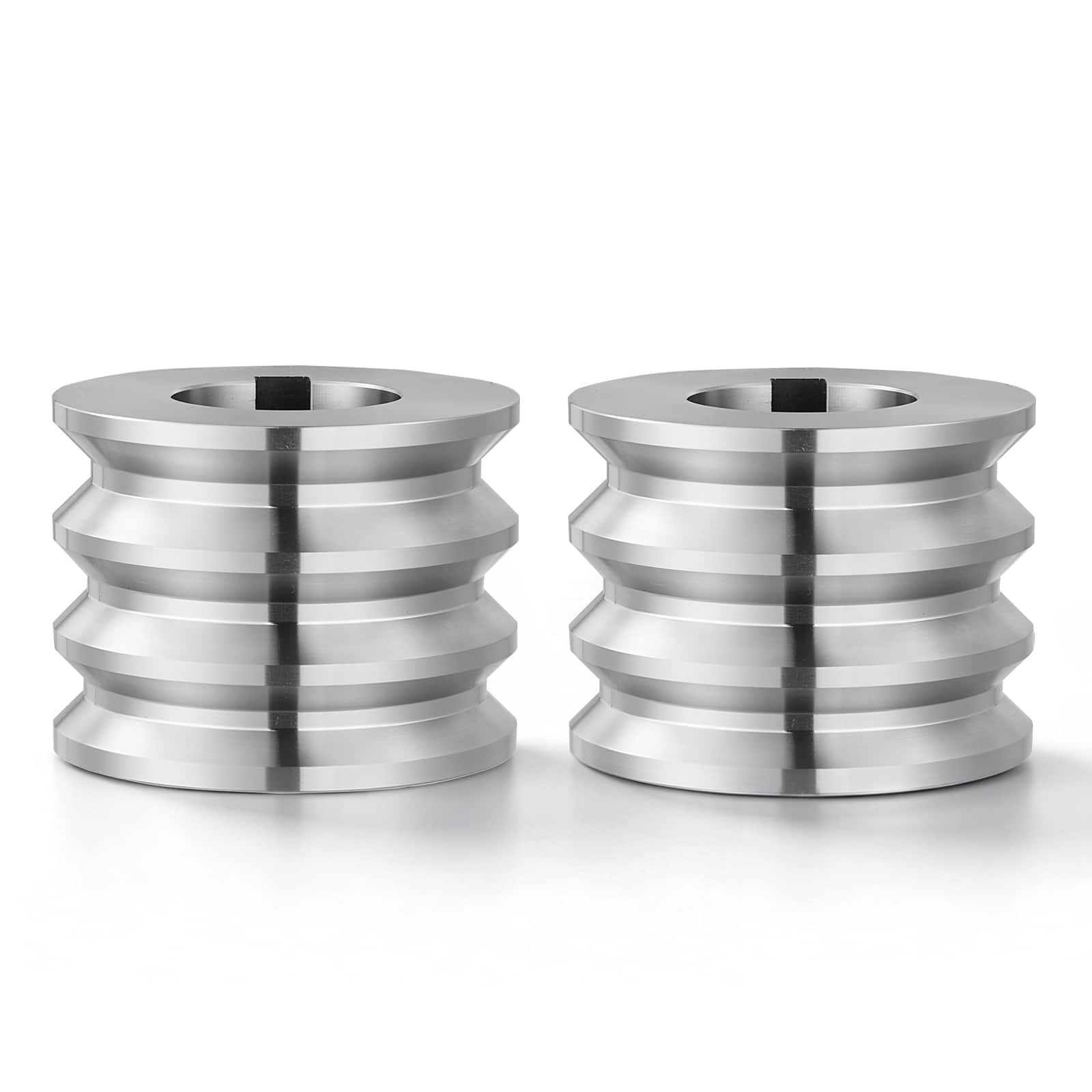Front. VEVOR - Replacement Roller for Rolling Mill 3 Sizes Grooves 2 Square Rollers, Jewelry DIY Tool Accessory Parts - Silver.