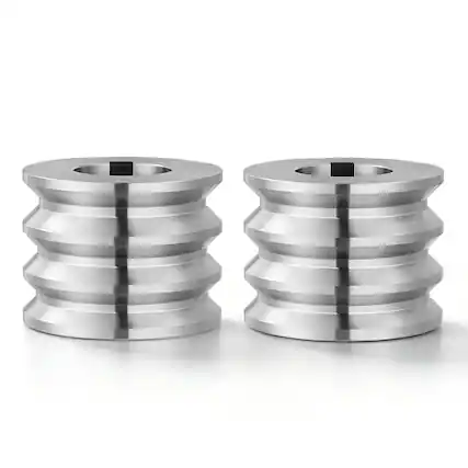 Front. VEVOR - Replacement Roller for Rolling Mill 3 Sizes Grooves 2 Square Rollers, Jewelry DIY Tool Accessory Parts - Silver.