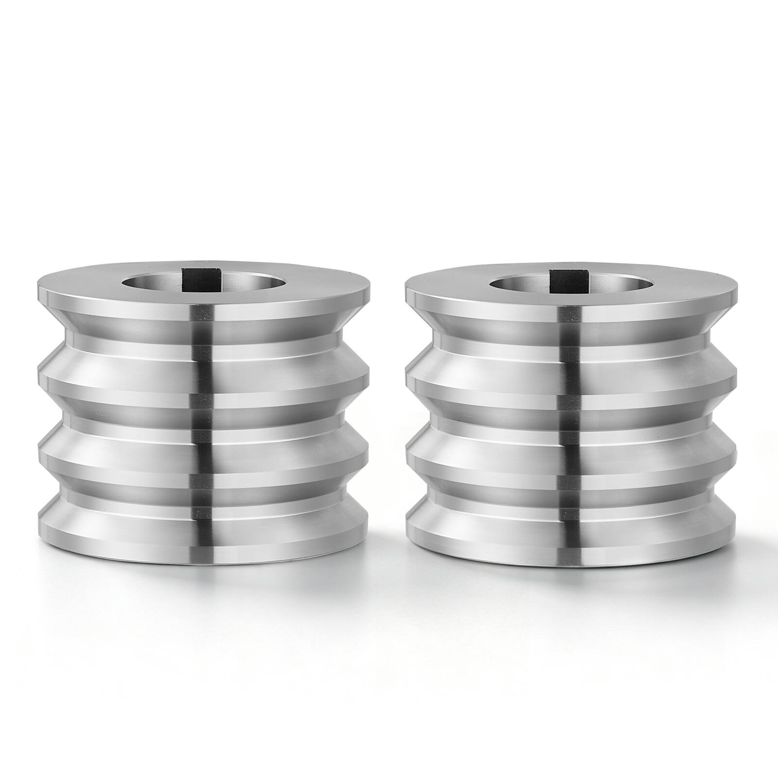 Front. VEVOR - Replacement Roller for Rolling Mill 3 Sizes Grooves 2 Square Rollers, Jewelry DIY Tool Accessory Parts - Silver.