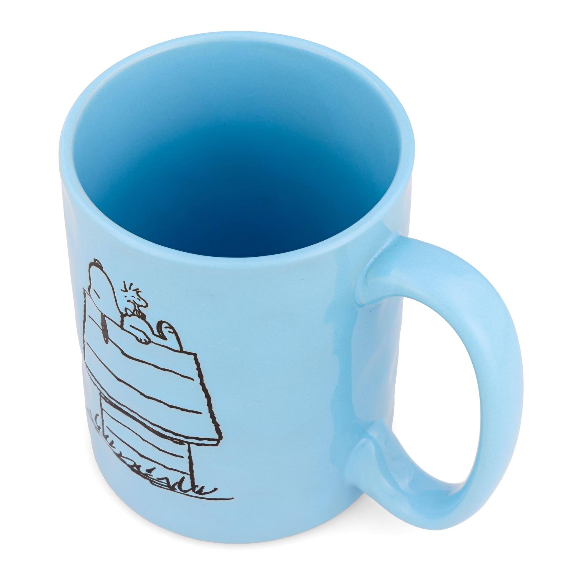 Alt View 10. Silver Buffalo - Peanuts Snoopy and Woodstock House Wax-Resist Pottery Mug | Holds 17 Ounces - Blue.