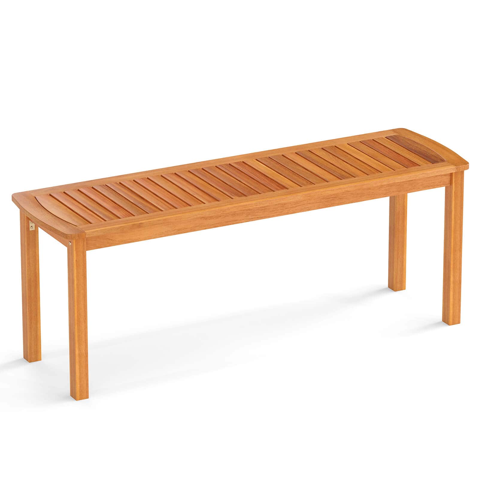 "Costway - Acacia Wood Outdoor Bench 48"" Long Patio Dining Bench with Slatted Seat for Garden - Orange" price history on PriceWatchPro