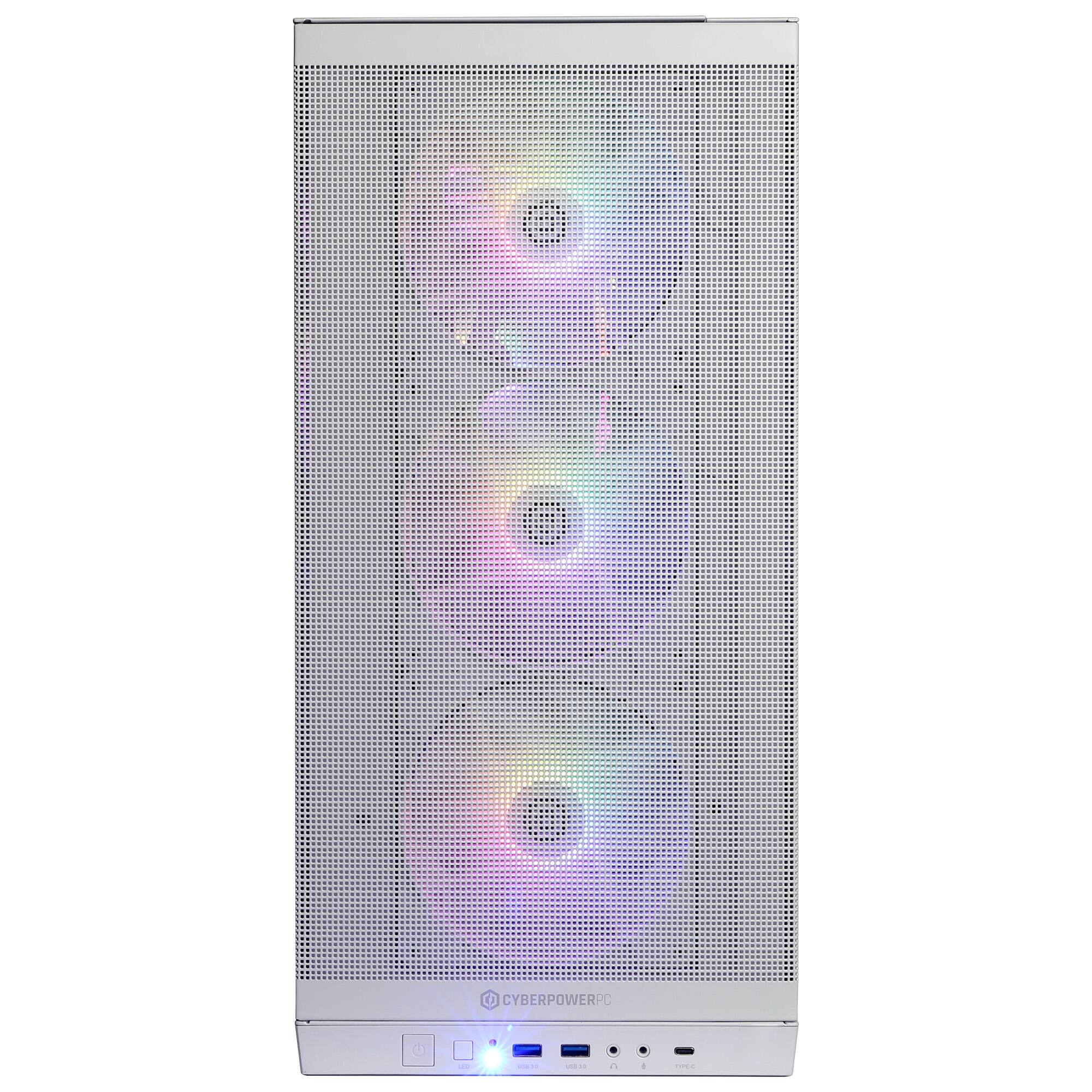 Alt View 1. CyberPowerPC - Gaming Desktop - Intel Core Ultra 9 285 - NVIDIA GeForce RTX 5070 Ti 16GB - 64GB DDR5 - 4TB PCIe 4.0 SSD - White.