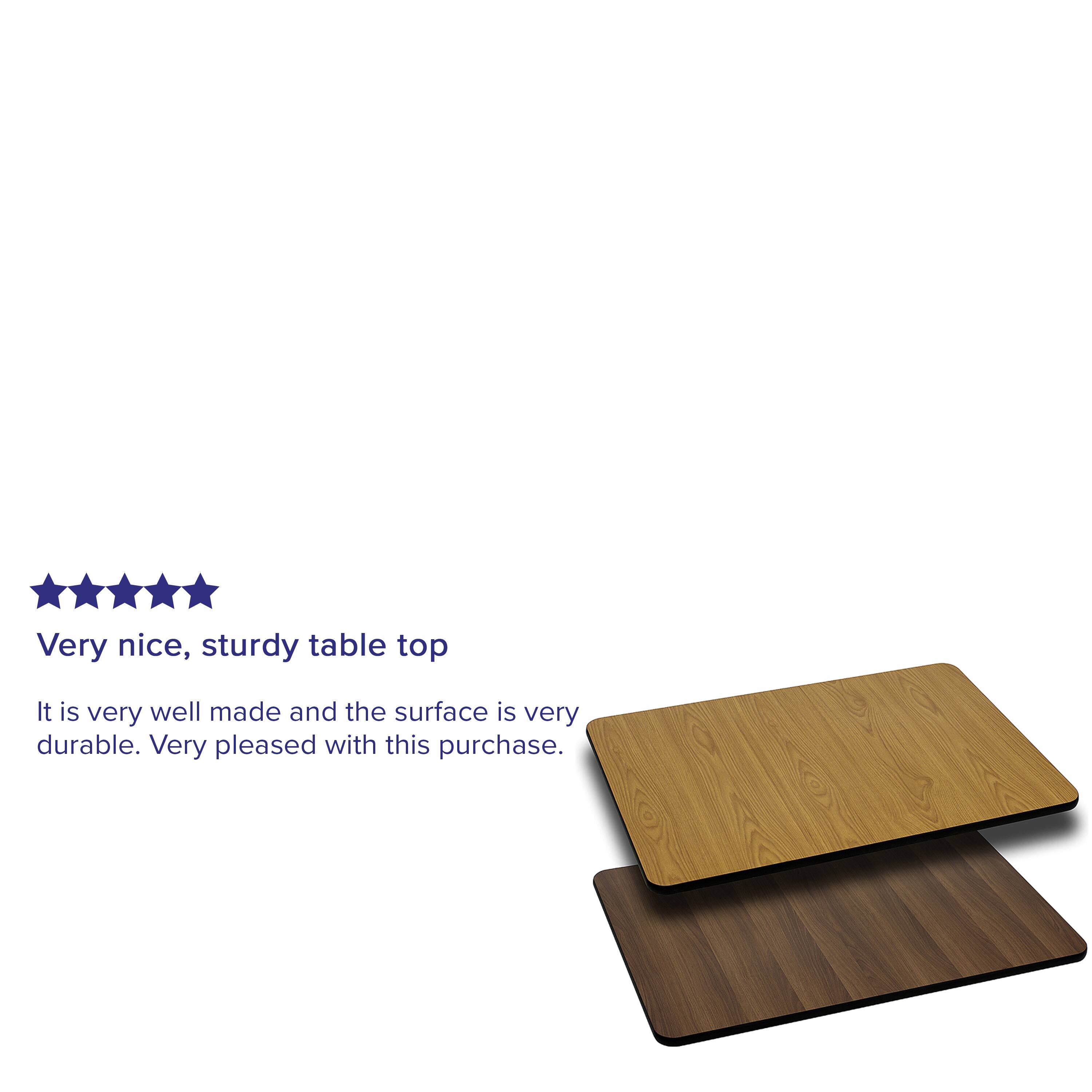 Very nice, sturdy table top

It is very well made and the surface is very durable. Very pleased with this purchase.