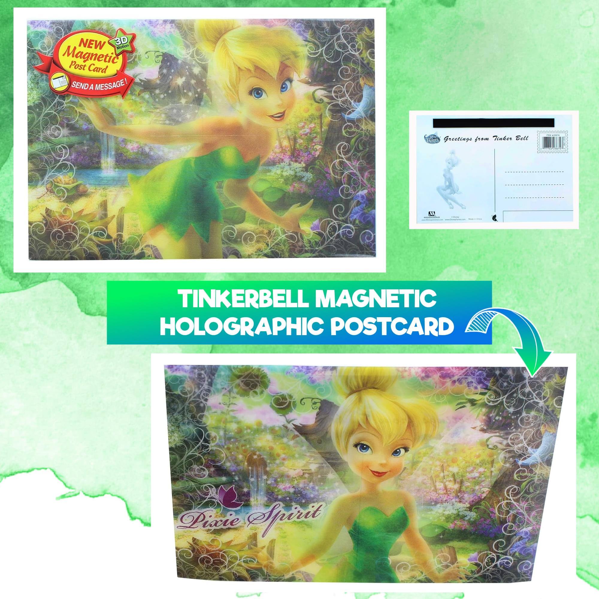 NEW 3D Magnetic Post Card  
SEND A MESSAGE!  

Greetings from Tinker Bell  

TINKERBELL MAGNETIC HOLOGRAPHIC POSTCARD  

Pixie Spirit