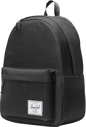 Herschel is the brand of the black backpack in the image.