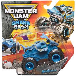 Monster Jam - Smash & Bash Megalodon Series 01 1:64 Repairable Monster Truck with BKT Tires, Official 2025 Toy Ages 3+ - Blue