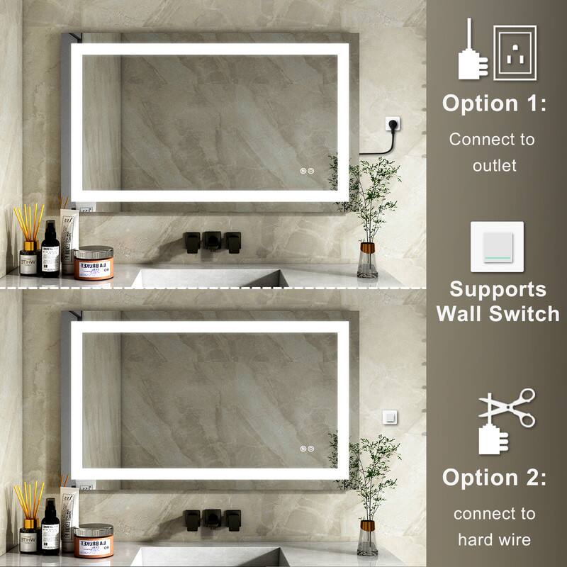 Option 1: Connect to outlet  
Supports Wall Switch  

Option 2: connect to hard wire